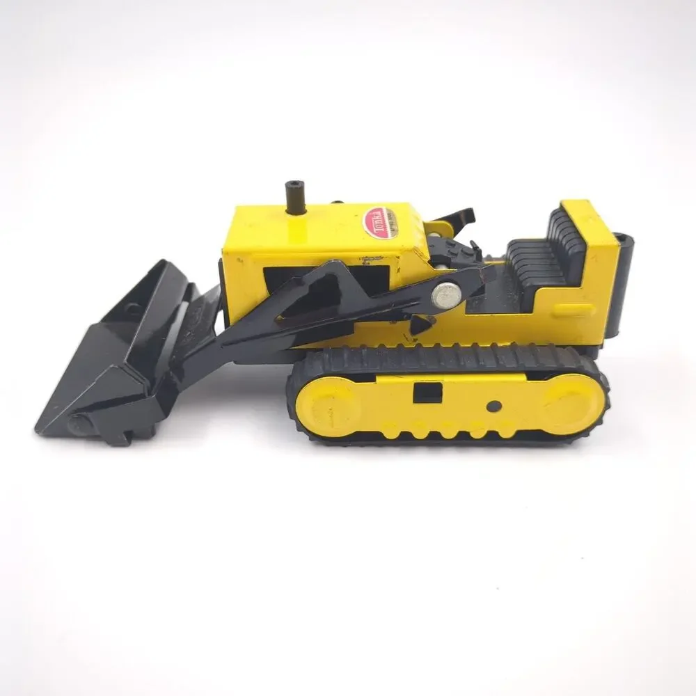 Vintage Tonka Dozer Loader Pressed Steel Yellow Black Construction Toy Tractor